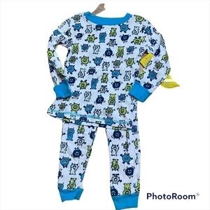 Monsters Pajama Set NWT Sz 2T Blue Green Long Sleeve